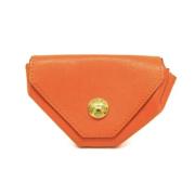 Pre-owned Leather wallets Hermès Vintage , Orange , Dames