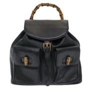 Pre-owned Leather backpacks Gucci Vintage , Black , Dames