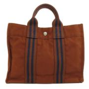 Pre-owned Canvas handbags Hermès Vintage , Brown , Dames