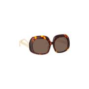 LEA Zonnebril - Havana Acetaat Bruin Linda Farrow , Brown , Unisex