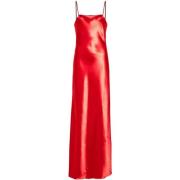 Hibiscus Shining Satin Slip Jurk Forte Forte , Orange , Dames