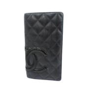 Pre-owned Leather wallets Chanel Vintage , Black , Dames