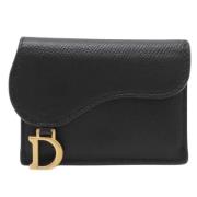 Pre-owned Leather wallets Dior Vintage , Black , Dames