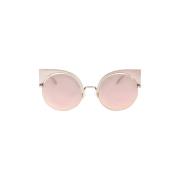 Metallic Pink Zonnebril - Stijlvol Model Fendi , Pink , Unisex