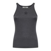 Grijze Geribbelde Tanktop Fendi , Gray , Dames