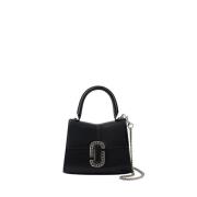 Mini Top Handle Tas van Leer Marc Jacobs , Black , Dames