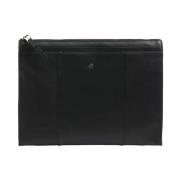 Leren Laptoptas in Zwart Piquadro , Black , Dames