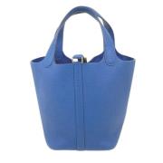 Pre-owned Leather handbags Hermès Vintage , Blue , Dames