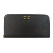 Pre-owned Leather wallets Prada Vintage , Black , Dames