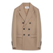 Dubbelbreasted blazer voor moderne vrouwen Ami Paris , Beige , Dames