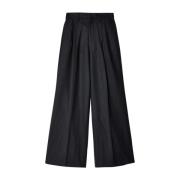 Wijde Gestreepte Wollen Broek Junya Watanabe , Black , Dames