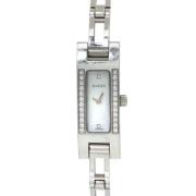 Pre-owned Stainless Steel watches Gucci Vintage , White , Dames