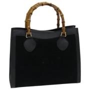 Pre-owned Suede totes Gucci Vintage , Black , Dames