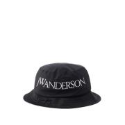 Zwarte Logo Bucket Hat - Nylon JW Anderson , Black , Unisex