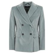 Dubbelrijige fluwelen blazer Max Mara Weekend , Blue , Dames