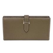 Pre-owned Leather wallets Hermès Vintage , Gray , Dames