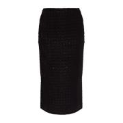 Tweed Rok Rotate Birger Christensen , Black , Dames