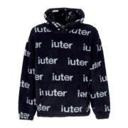 Zwarte Script Bont Hoodie Sherpa Sweatshirt Iuter , Black , Heren