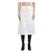 Witte Denim Rok met D-Ring Riem Courrèges , White , Dames