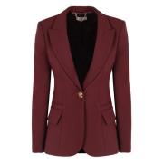 Peak Lapel Crepe Blazer Elisabetta Franchi , Red , Dames