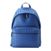 Pre-owned Leather backpacks Bottega Veneta Vintage , Blue , Unisex