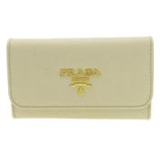 Pre-owned Leather wallets Prada Vintage , Beige , Dames