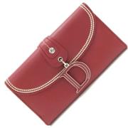 Pre-owned Leather wallets Dior Vintage , Red , Dames