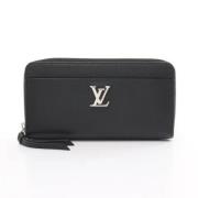 Pre-owned Leather wallets Louis Vuitton Vintage , Black , Dames