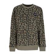 Bloemen dierenprint sweater donkergroen Vans , Green , Dames