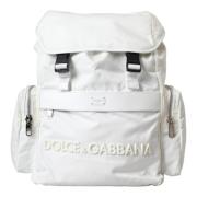 Witte Nylon-Gummi-Logo Rugzak Tas Dolce & Gabbana , White , Unisex