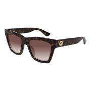 Bruin Getinte Zonnebril Gucci , Brown , Dames