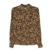 Zijde Blend Bruine Shirt voor Vrouwen Isabel Marant , Brown , Dames