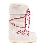 Sneeuwlaarzen icoon nepbont kralen Moon Boot , Beige , Dames