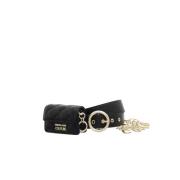 Zwarte mini tas met riem Versace Jeans Couture , Black , Dames