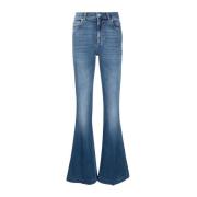 Blauwe Distressed Flared Jeans Alexander McQueen , Blue , Dames