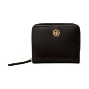 Zwarte leren portemonnee met meerdere vakken Tory Burch , Black , Dame...