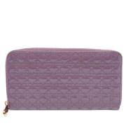 Pre-owned Leather wallets Dior Vintage , Purple , Dames