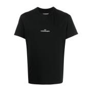 Zwart T-shirt met geborduurd logo Maison Margiela , Black , Heren