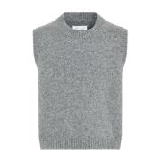 Grijze Mouwloze Gebreide Jas Maison Margiela , Gray , Heren