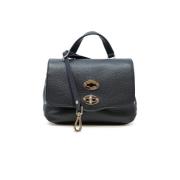 Blauwe Leren Handtas Modern Ontwerp Zanellato , Black , Dames