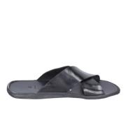 Vintage Leren Herensandalen Moma , Black , Heren