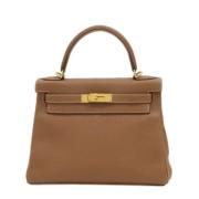 Pre-owned Leather handbags Hermès Vintage , Yellow , Dames