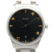 Pre-owned Stainless Steel watches Gucci Vintage , Black , Dames