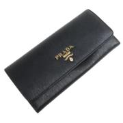 Pre-owned Leather wallets Prada Vintage , Black , Dames