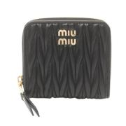 Pre-owned Leather wallets Miu Miu Pre-owned , Black , Dames