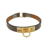 Pre-owned Leather bracelets Hermès Vintage , Black , Dames