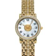 Pre-owned Yellow Gold watches Hermès Vintage , White , Dames