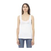 Tanktop met Strass Logo Just Cavalli , White , Dames