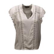 Korte Mouw Blouse Gaudi , White , Dames