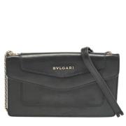 Pre-owned Leather clutches Bvlgari Vintage , Black , Dames